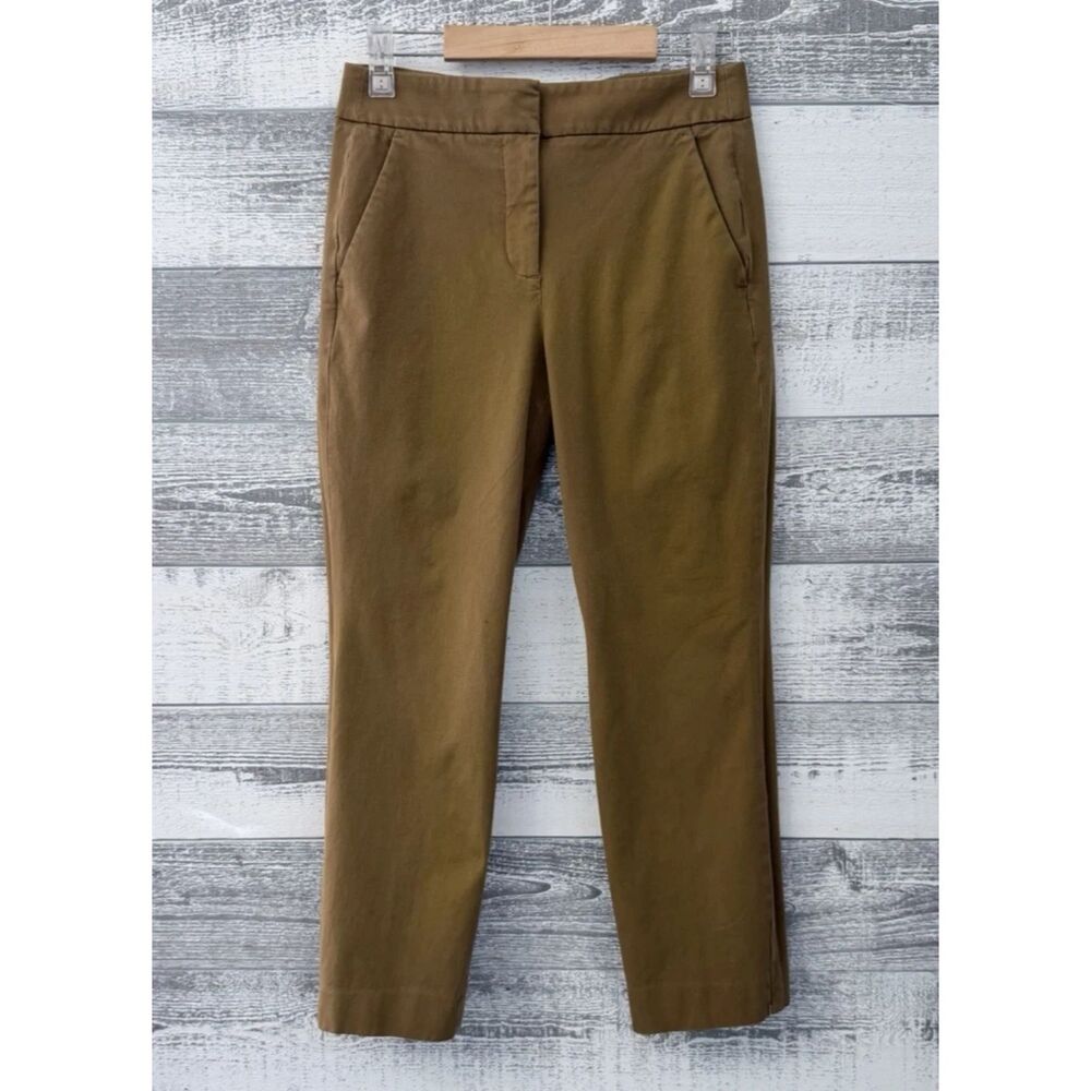 J Crew Remi Ankle Pants Brown Stretch Cotton High Rise Women's Sz 4 (Fit 29x26)